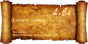 Lorenz Csaba névjegykártya